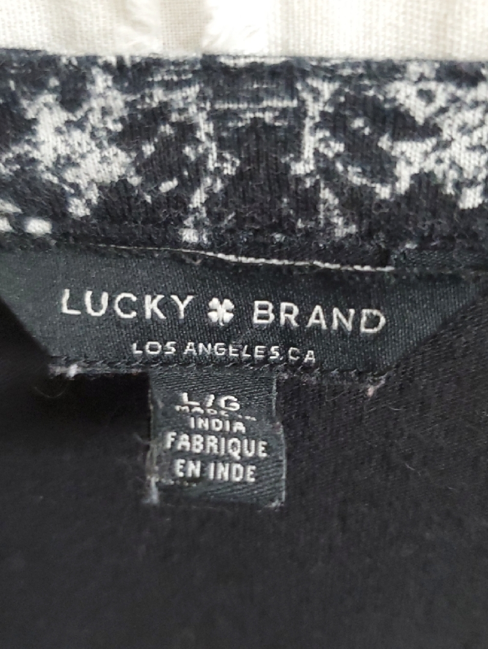 Lucky Brand Black Button-Front Blouse with Patterned Placket - Picture 3 of 16